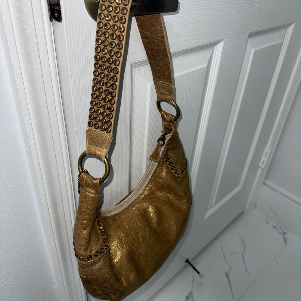 Sparkly Bronze Leatherock Shoulder Bag! - Picture 7 of 8